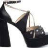 Sandália Meia Pata Preto Spike 12 cm 4