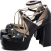 Sandália Meia Pata Preto Spike 12 cm 5