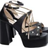 Sandália Meia Pata Preto Spike 12 cm 6