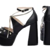 Sandália Meia Pata Preto Spike 12 cm 7