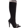 Bota Cano Longo Salto Fino Preto 5