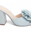 Sandália Tamanco Feminino Azul 9 cm