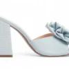 Sandália Tamanco Feminino Azul 9 cm
