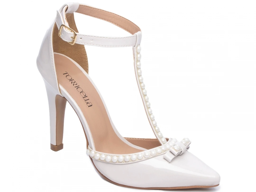 Scarpin Feminino Branco Noiva Salto Fino