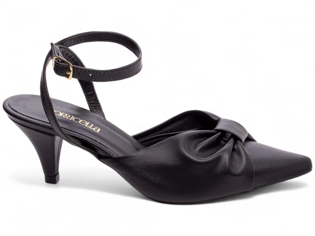 Scarpin Feminino Salto Baixo Preto 6 cm