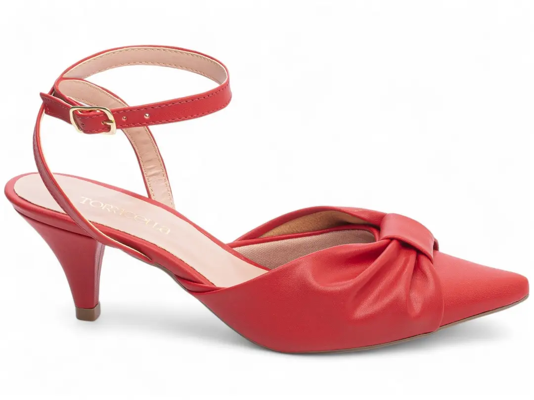 Scarpin Feminino Salto Baixo Vermelho 6 cm