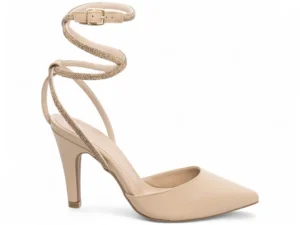 Scarpin Nude Amarrar Tornozelo 9 cm