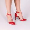 Scarpin Vermelho Salto Fino 9 cm