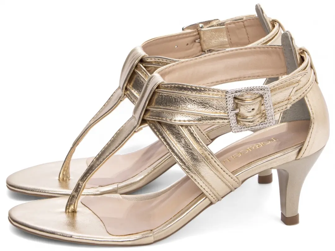 Sandália Dourada Metalizado 5 cm