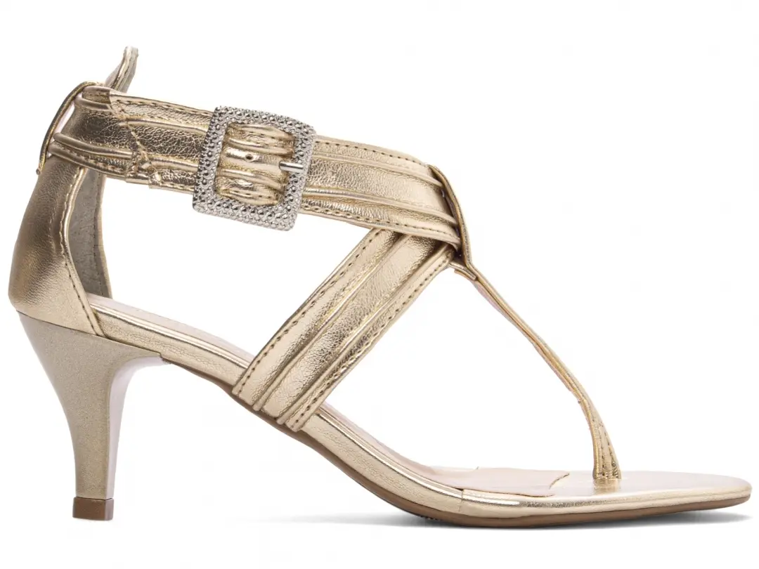 Sandália Dourada Metalizado 5 cm