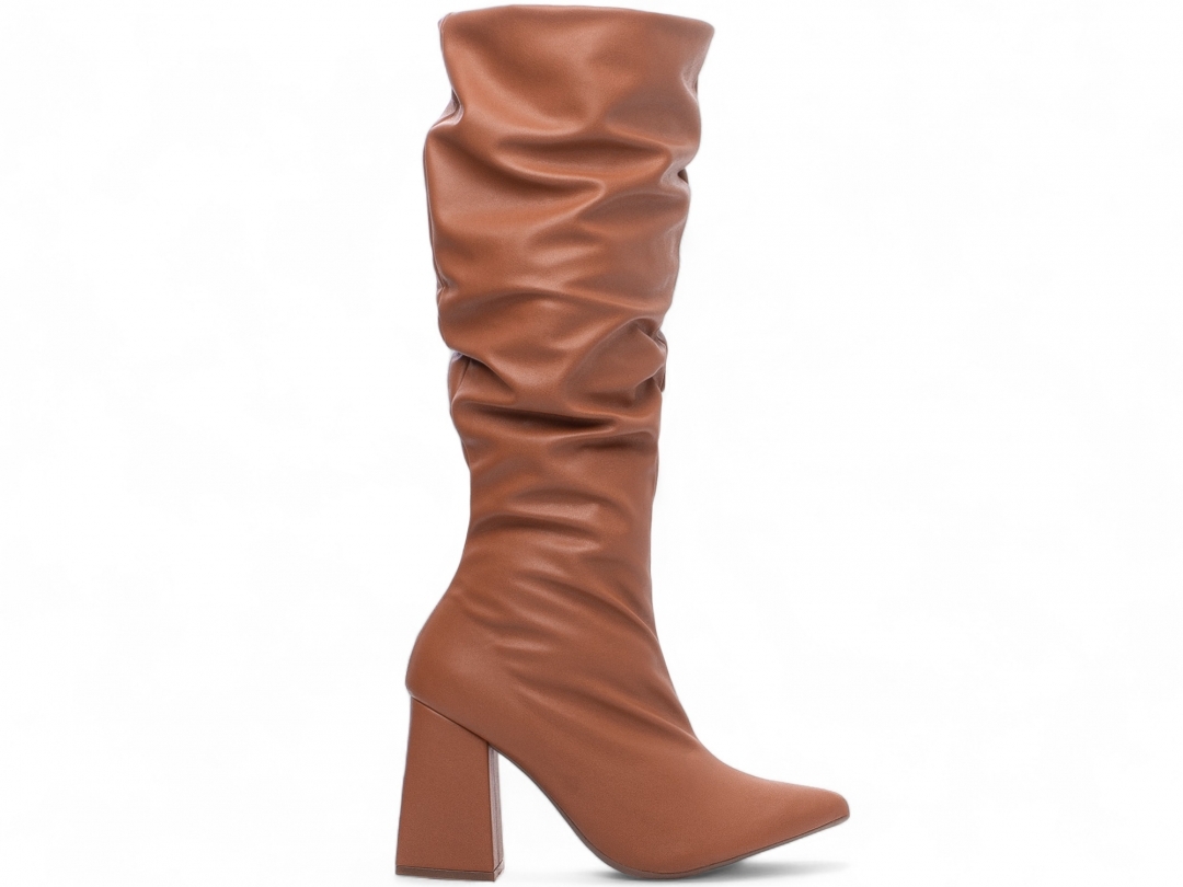 Bota Feminina Caramelo Salto Grosso 9 cm